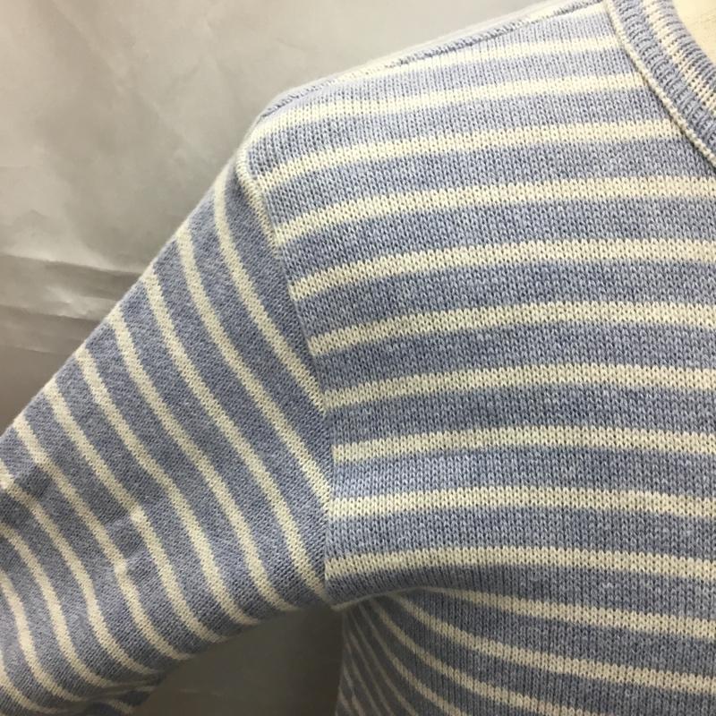 ナノベース nano base カットソー 長袖 ba73tt0552ph 接結ボーダーTシャツ L/S 長袖カットソー クルーネックカットソー M ボーダー柄 白 / ホワイト / X 水色 / ライトブルー /  メンズ USED 古着 中古 10108718