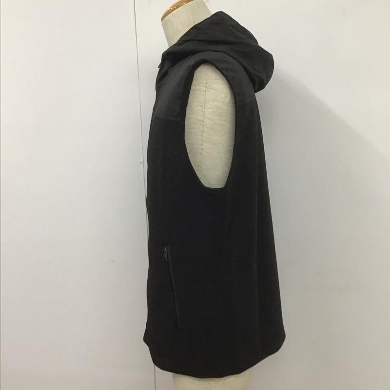ザラメン ZARA MAN ベスト ベスト ジップアップベスト フード付きベスト ナイロンベスト XL 無地 黒 / ブラック / メンズ USED 古着 中古 10107781