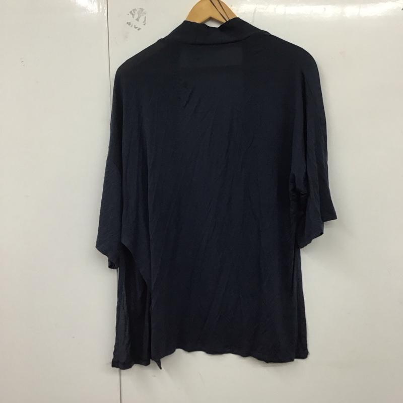 ザラ ZARA カーディガン 半袖 半袖カーディガン 前開き 薄手 M 無地 紺 / ネイビー / レディース USED 古着 中古 10128745
