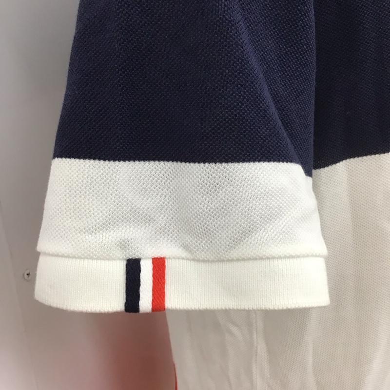 ラコステ LACOSTE ポロシャツ 半袖 半袖ポロシャツ カラーシャツ 半袖カットソー 4 ボーダー柄 X ロゴ、文字 白 / ホワイト / X 赤 / レッド / X 紺 / ネイビー /  メンズ USED 古着 中古 10111479