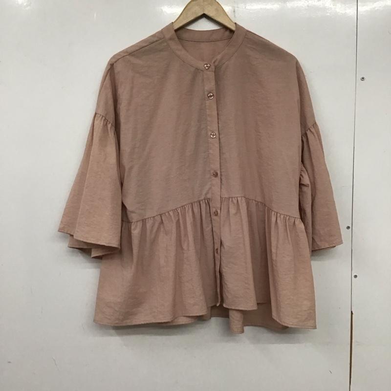 ローリーズファーム LOWRYS FARM シャツ、ブラウス 半袖 LF624013AD バンドカラーシャツ 五分袖 FREE 無地 桃 / ピンク / レディース USED 古着 中古 10138514