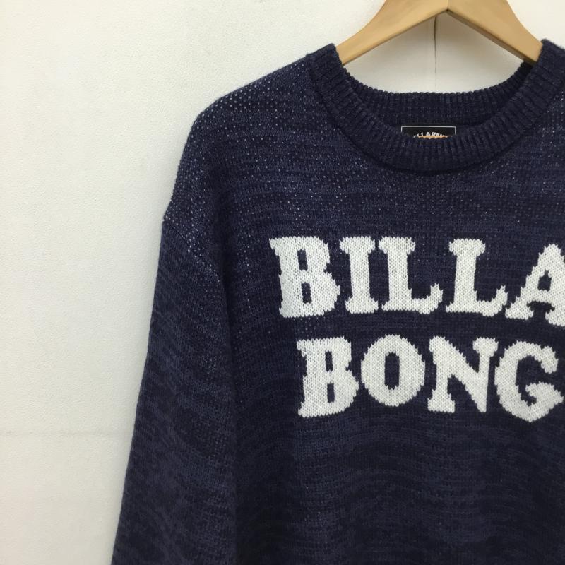 ビラボン BILLABONG ニット、セーター 長袖 BILLABONG セーター BD012-601 M ロゴ、文字 紺 / ネイビー / メンズ USED 古着 中古 10122365
