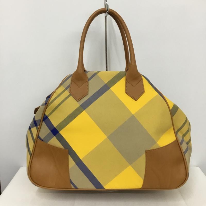 ヴィヴィアンウエストウッド Vivienne Westwood トートバッグ トートバッグ ハンドバッグ チェック ワンポイント 黄 / イエロー / X 茶 / ブラウン / X 青 / ブルー / レディース USED 古着 中古 10137153