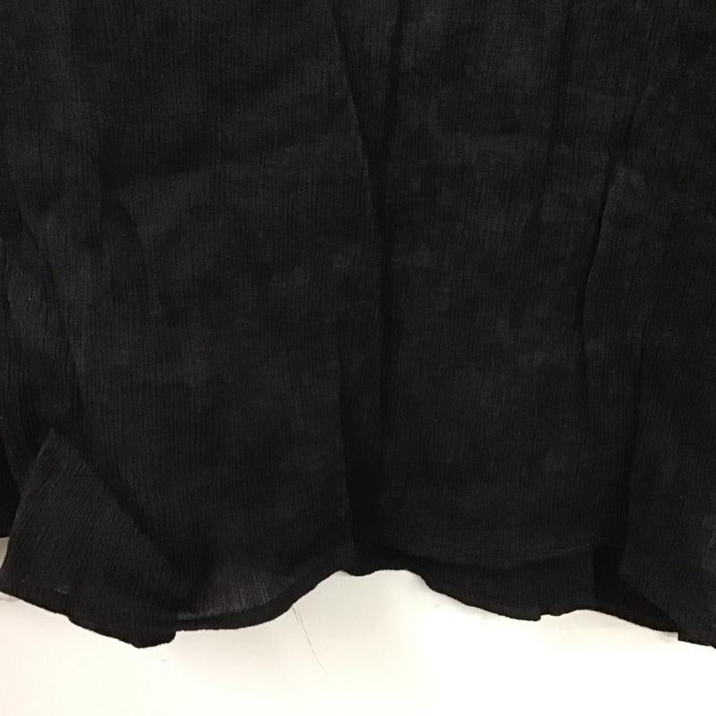 ザラ ZARA カットソー 長袖 9479 052 800 バンドカラー サイドスリット チュニック M 無地 黒 / ブラック / レディース USED 古着 中古 10129143