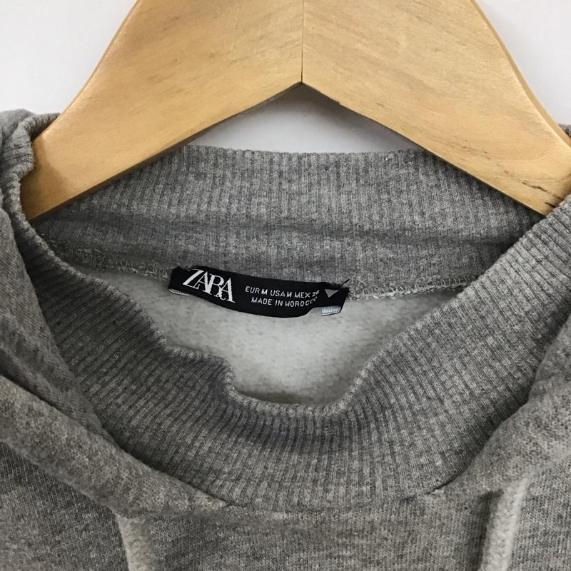 ザラ ZARA パーカー 長袖 M 無地 灰 / グレー / レディース USED 古着 中古 10132766