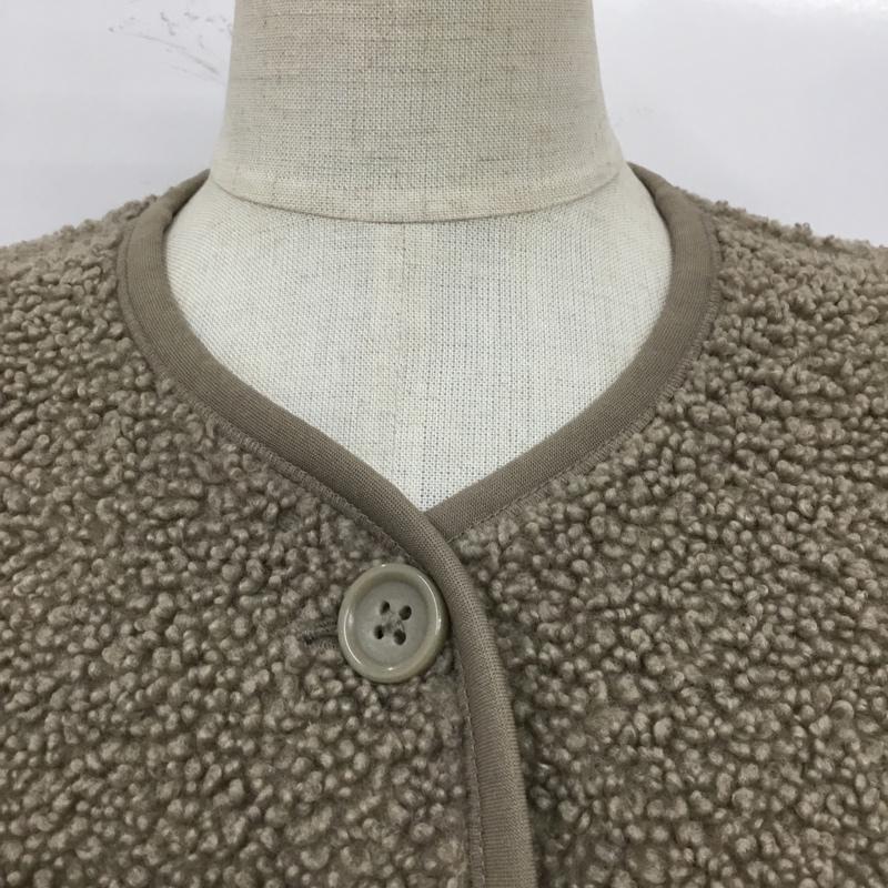 ユニクロ UNIQLO ジャケット、上着 ジャケット、ブレザー 241-408760 フリースノーカラージャケット アウター 長袖ジャケット L 無地 茶 / ブラウン / レディース USED 古着 中古 10110301