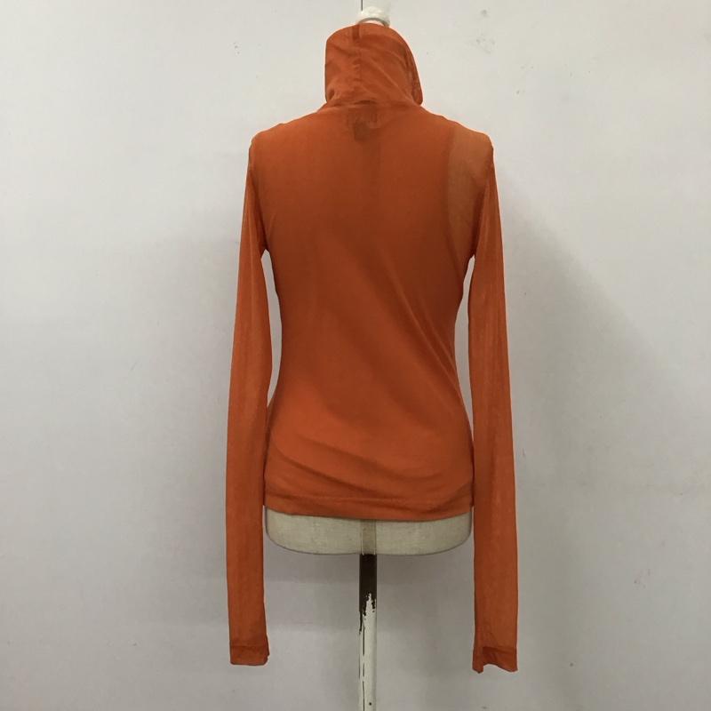 ディーゼル DIESEL カットソー 長袖 シアー ハイネック タートルネック S ワンポイント 橙 / オレンジ / レディース USED 古着 中古 10118819