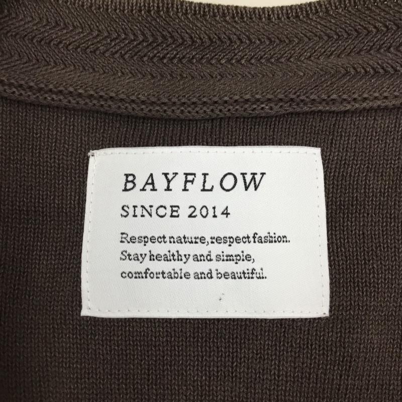 ベイフロー BAYFLOW カーディガン 長袖 BM1808NM08 コンチョボタンニットカーディガン Vネック 3 無地 ダークブラウン / ダークブラウン / メンズ USED 古着 中古 10118042
