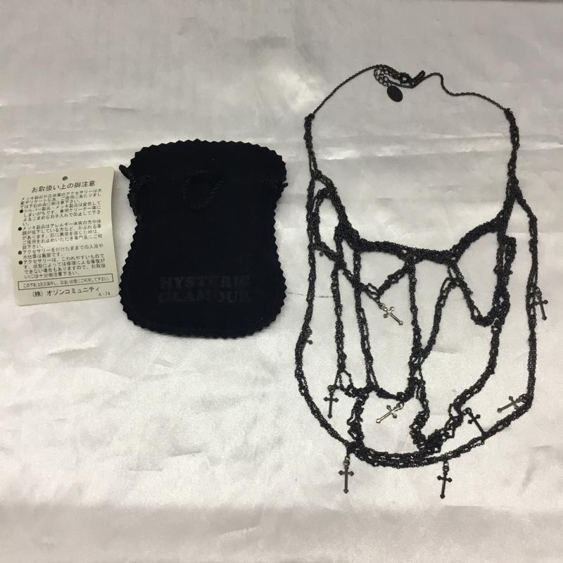 ヒステリックグラマー HYSTERIC GLAMOUR アクセサリー ネックレス、ペンダント 十字架 クロス 黒 / ブラック / レディース USED 古着 中古 10114221