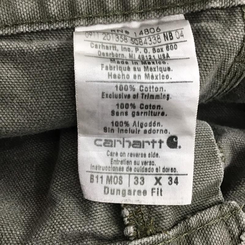 カーハート Carhartt パンツ ワークパンツ、ペインターパンツ ジーンズ カジュアルパンツ ワイドパンツ 33インチ 無地 カーキ / カーキ / メンズ USED 古着 中古 10132246