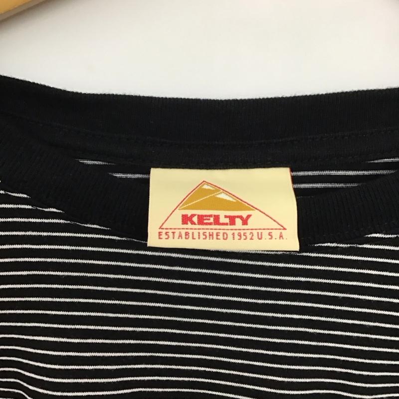 ケルティ KELTY Tシャツ 半袖 半袖カットソー プリントTシャツ クルーネックカットソー XL ボーダー柄 白 / ホワイト / X 黒 / ブラック / メンズ USED 古着 中古 10137792