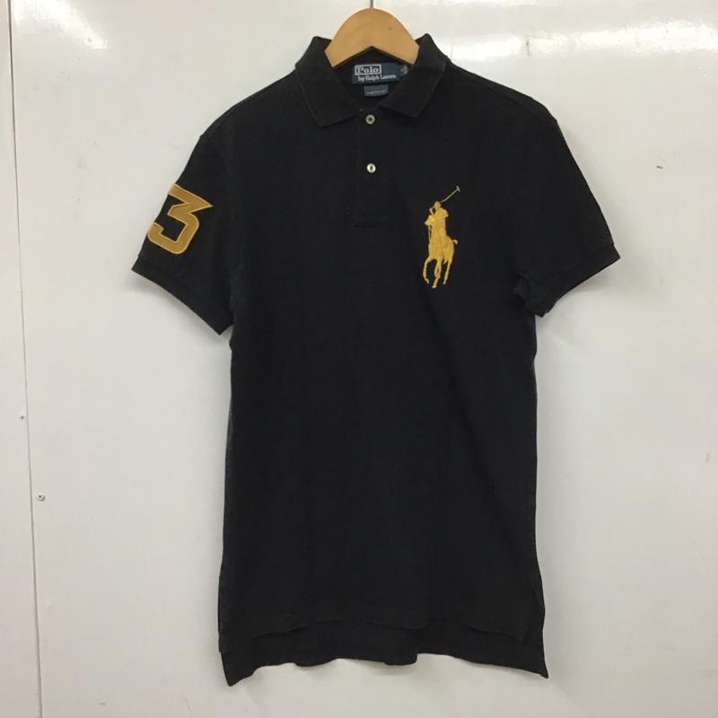 ポロバイラルフローレン Polo by RALPH LAUREN ポロシャツ 半袖 半袖ポロシャツ カラーシャツ 半袖カットソー M ロゴ、文字 黒 / ブラック / メンズ USED 古着 中古 10136206
