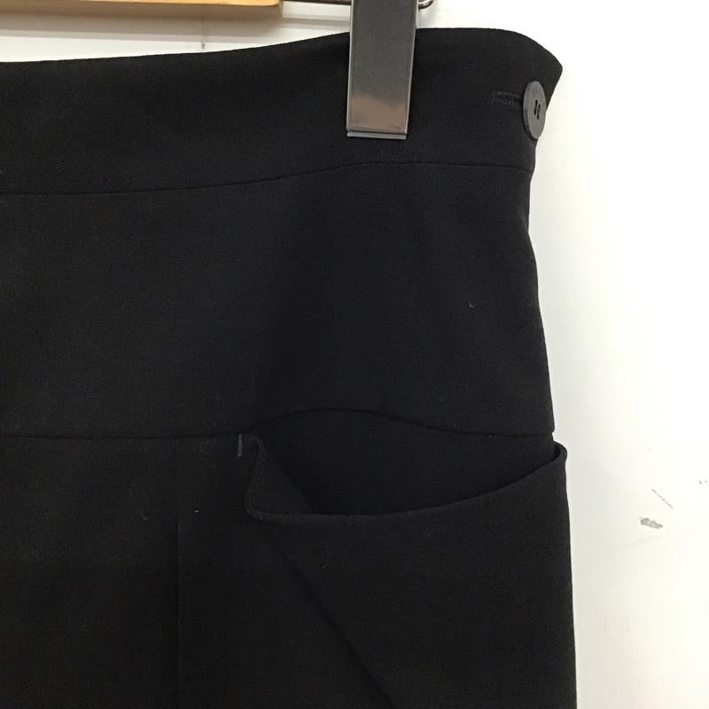 エルメス HERMES パンツ スラックス スラックスパンツ ワイドパンツ センタータックパンツ ストレッチ ゴルチェ期 S 無地 黒 / ブラック / レディース USED 古着 中古 10135089