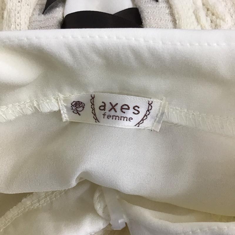 アクシーズファム axes femme ニット、セーター 長袖 長袖ニットカットソー ニット セーター クルーネックニット M 無地 白 / ホワイト / レディース USED 古着 中古 10107708