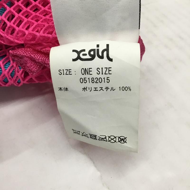 エックスガール X-girl トートバッグ トートバッグ 05182015 メッシュ ロゴ、文字 桃 / ピンク / X 水色 / ライトブルー / レディース USED 古着 中古 10108897