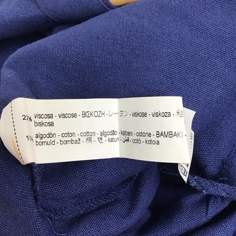 ザラベーシック ZARA BASIC ワンピース ひざ丈スカート L 無地 青 / ブルー / レディース USED 古着 中古 10134646