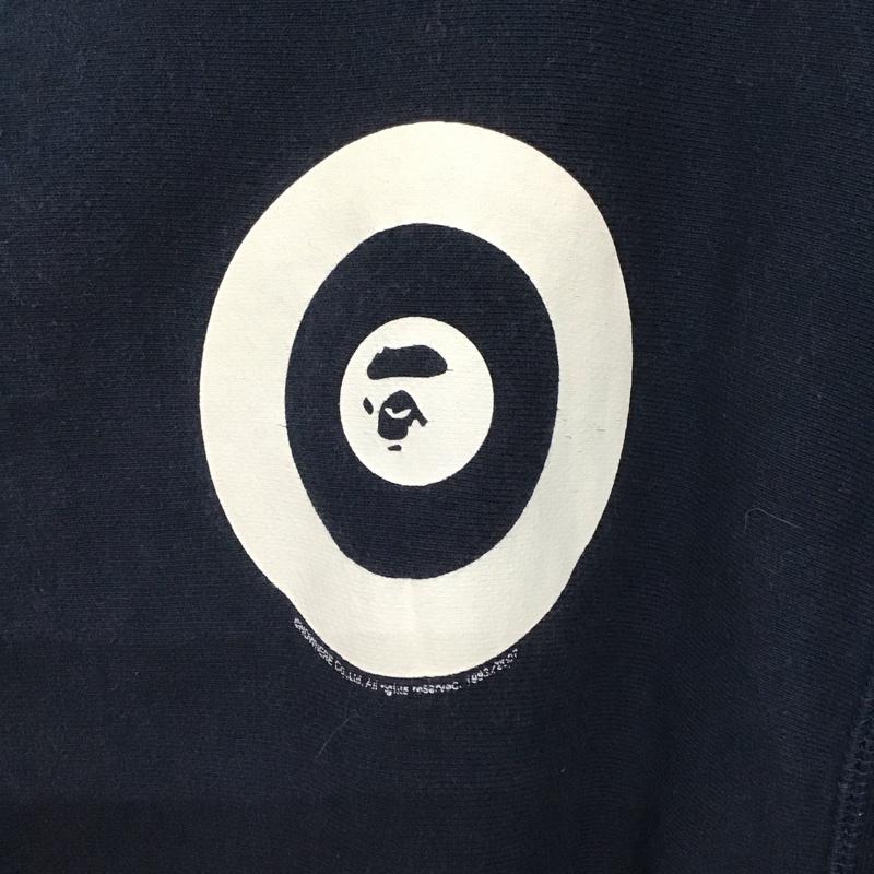 ベイプ BAPE トレーナー 長袖 長袖トレーナー スウェット クルーネック プルオーバー M ロゴ、文字 紺 / ネイビー / メンズ USED 古着 中古 10130270