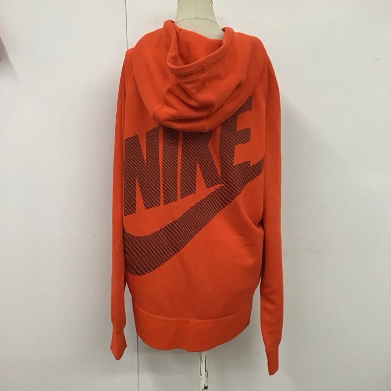 ナイキ NIKE ジャケット、上着 ジャンパー、ブルゾン ho140509twc パーカー ジップアップパーカー スポーツウェア XL ロゴ、文字 橙 / オレンジ / レディース USED 古着 中古 10114654