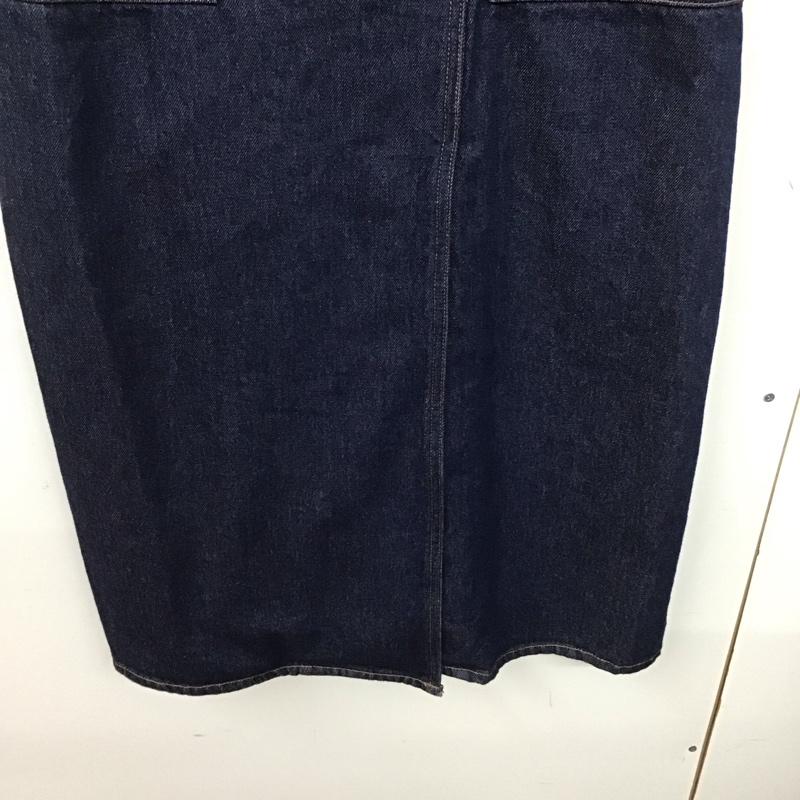 ザラ ZARA ワンピース ロングスカート デニムロングワンピース Vネック ノースリーブロングワンピース XS 無地 インディゴ / インディゴ / レディース USED 古着 中古 10138395