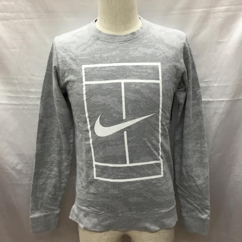 ナイキ NIKE トレーナー 長袖 長袖スウェット 長袖トレーナー リブカットソー 長袖カットソー スポーツウェア XS ロゴ、文字 灰 / グレー / メンズ USED 古着 中古 10116695