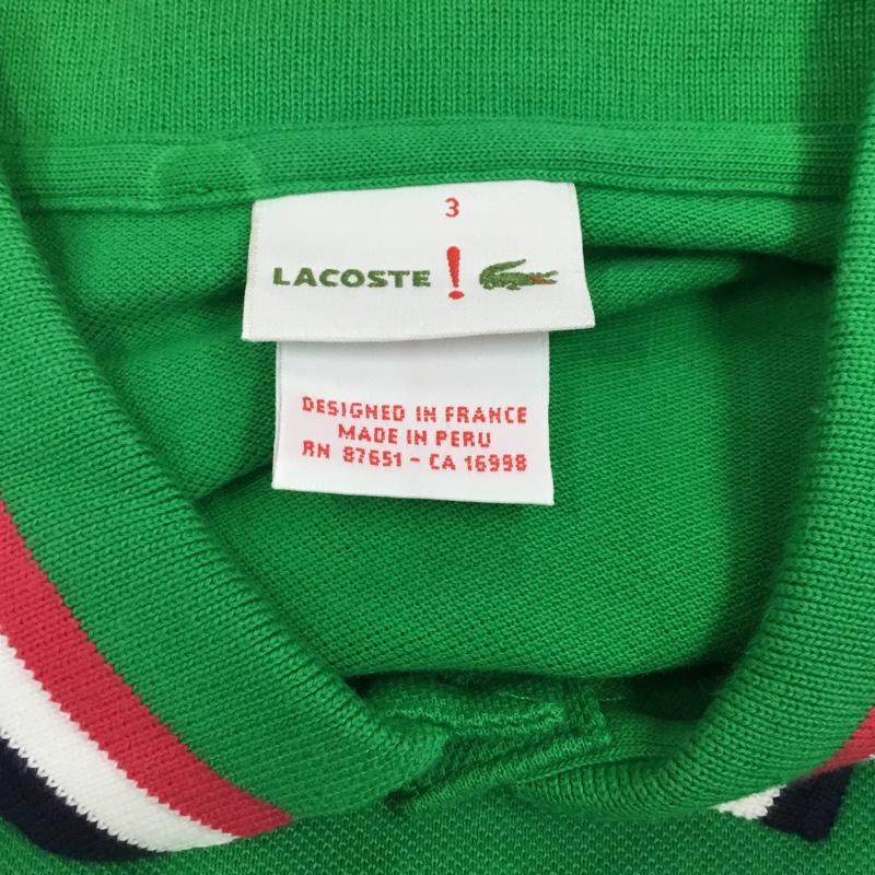 ラコステ LACOSTE ポロシャツ 半袖 半袖ポロシャツ カラーシャツ 半袖カットソー 3 ロゴ、文字 緑 / グリーン / メンズ USED 古着 中古 10109276