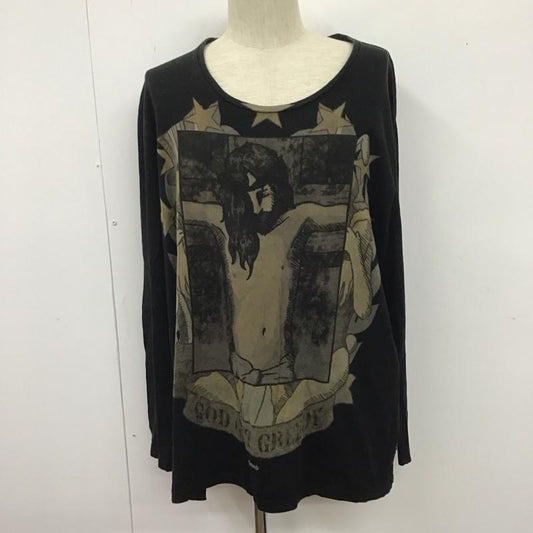 グラム glamb カットソー 長袖 長袖カットソー クルーネックカットソー ロングスリーブカットソー プリントTシャツ 4 プリント 黒 / ブラック /  メンズ USED 古着 中古 10109092