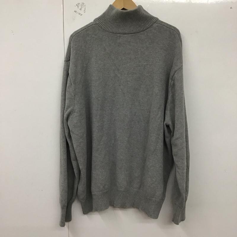 ポロジーンズカンパニー POLO JEANS COMPANY ニット、セーター 長袖 長袖ニットカットソー スタンドネック セーター ジップアップ ロゴ、文字 灰 / グレー / メンズ USED 古着 中古 10128680