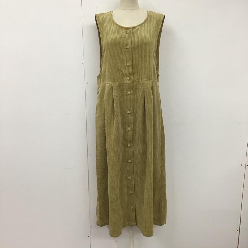エヘカソポ ehka sopo ジャンパースカート ジャンパースカート 1105179 コーデュロイ ノースリーブ ワンピース FREE 無地 ベージュ / ベージュ / レディース USED 古着 中古 10121509