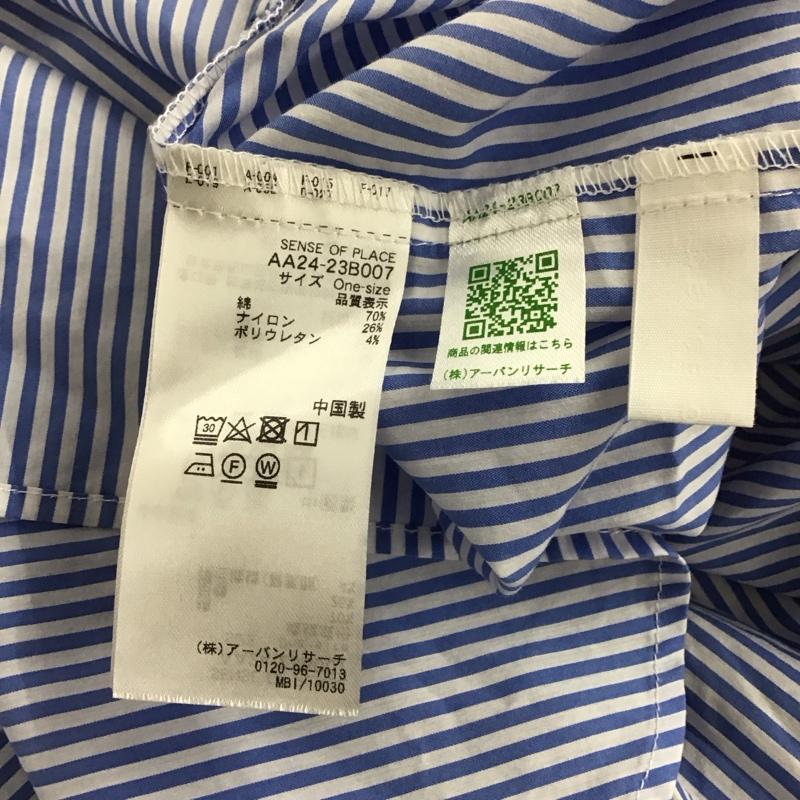センスオブプレイスバイアーバンリサーチ SENSE OF PLACE by URBAN RESEARCH シャツ、ブラウス 長袖 AA24-23B007 カラーコクーンスリーブシャツ ストライプ 黒 / ブラック / X 水色 / ライトブルー / レディース USED 古着 中古 10140693