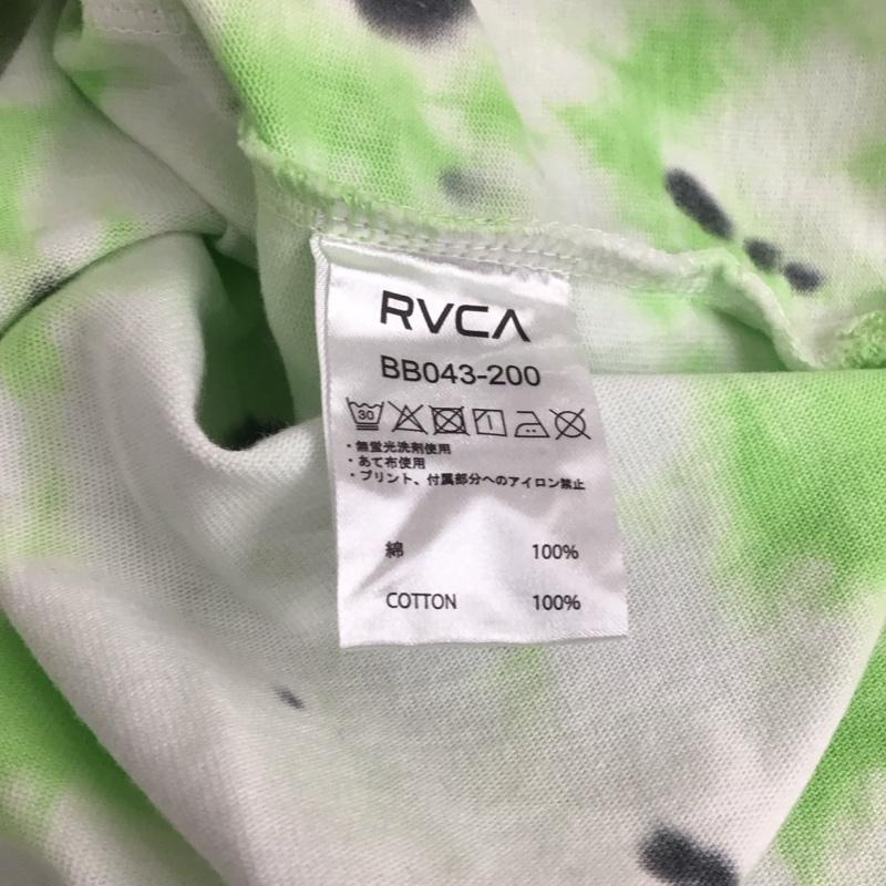 ルーカ RVCA Tシャツ 半袖 BB043-200 タイダイ スリーブロゴ S 総柄 白 / ホワイト / X 薄緑 / ライトグリーン / X 黒 / ブラック / メンズ USED 古着 中古 10111563