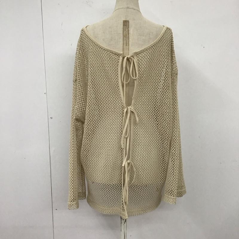 チャオパニック CIAOPANIC カットソー 長袖 TYZ1031506A0006 2WAYコットンメッシュ編みリボンカーディガン 長袖カットソー 無地 ベージュ / ベージュ / レディース USED 古着 中古 10120936