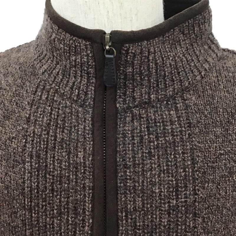 エルエルビーン L.L.Bean ニット、セーター 長袖 長袖ニット 長袖カットソー リブニット セーター ジップアップネック S 無地 茶 / ブラウン / メンズ USED 古着 中古 10111270