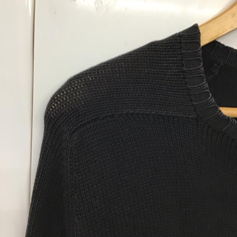 ポロバイラルフローレン Polo by RALPH LAUREN ニット、セーター 長袖 長袖ニットカットソー クルーネック セーター 90s M ロゴ、文字 黒 / ブラック / メンズ USED 古着 中古 10132630