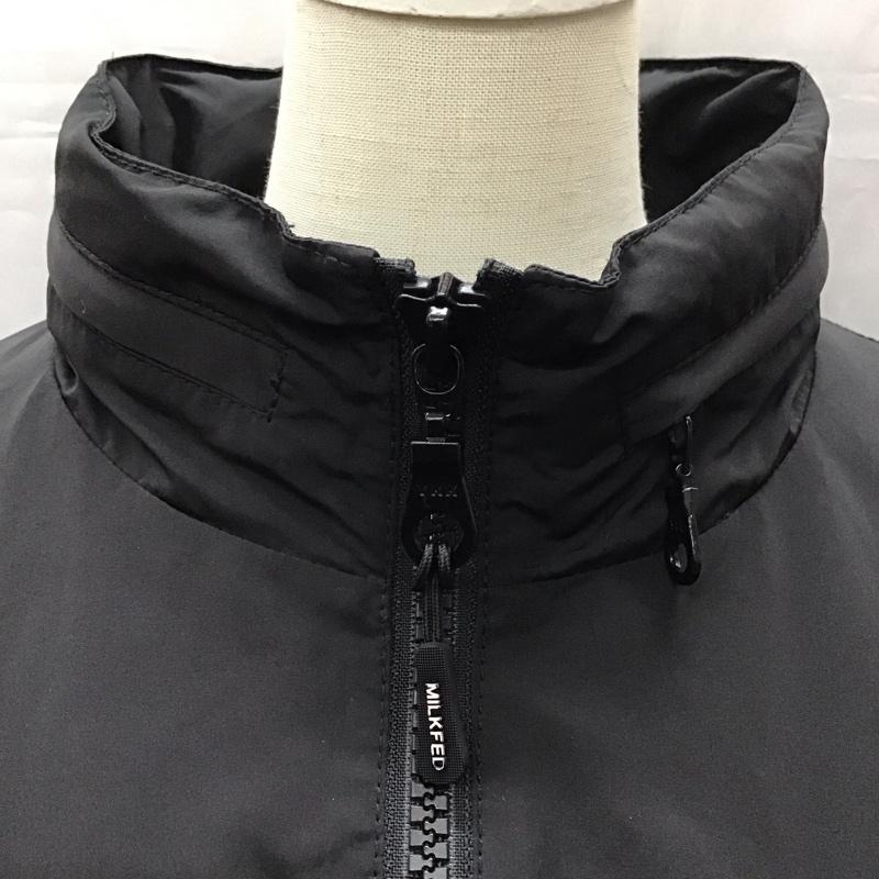 ミルクフェド MILKFED. ジャケット、上着 ジャケット、ブレザー 03183537 LOGO TAPE LONG JACKET S ロゴ、文字 黒 / ブラック / レディース USED 古着 中古 10116960