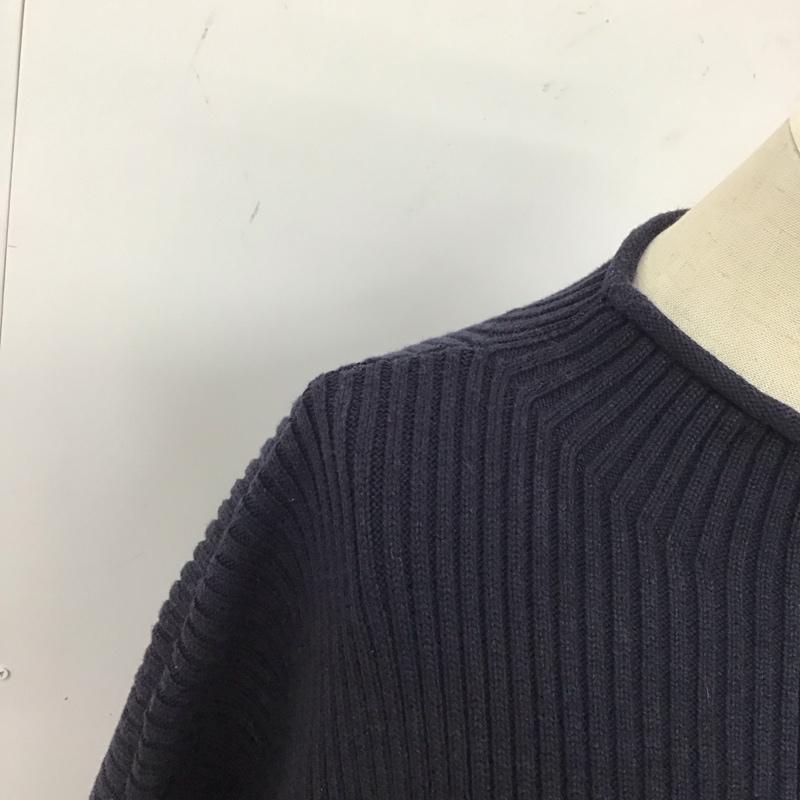 ザラ ZARA ニット、セーター 長袖 長袖ニットカットソー ショート丈 リブニット S 無地 紺 / ネイビー / レディース USED 古着 中古 10118533