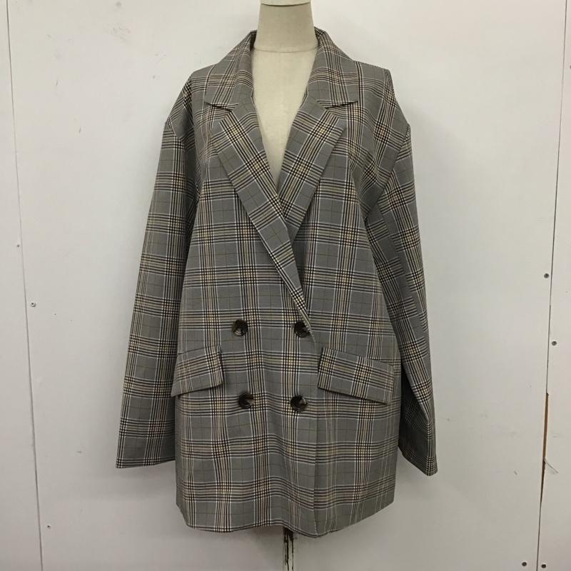 ヘザー Heather ジャケット、上着 ジャケット、ブレザー HE070442TS ダブルテーラードジャケット FREE チェック 灰 / グレー / X 白 / ホワイト / X 黒 / ブラック / X ベージュ / ベージュ / レディース USED 古着 中古 10122101