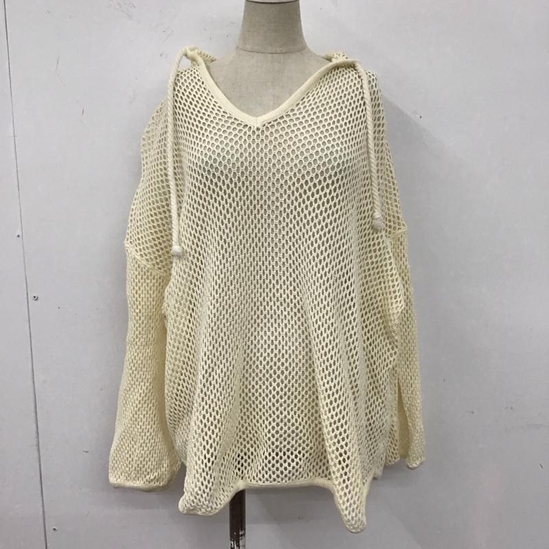 マウジー MOUSSY パーカー 長袖 010FSS80-0410 FISH NET MEX PARKA コットンメッシュ プルオーバー FREE 無地 オフホワイト / オフホワイト / レディース USED 古着 中古 10107936