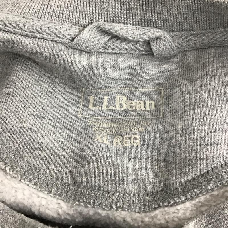 エルエルビーン L.L.Bean トレーナー 長袖 長袖トレーナー スウェット クルーネック リブスウェットカットソー XL ロゴ、文字 灰 / グレー /  メンズ USED 古着 中古 10119508