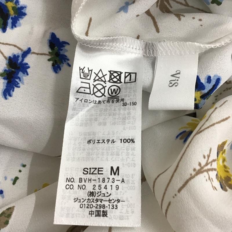 ビス ViS シャツ、ブラウス 半袖 BVH-1873-A 花柄スキッパーブラウス フレンチスリーブ タグ付き M 花柄 白 / ホワイト / レディース USED 古着 中古 10116195