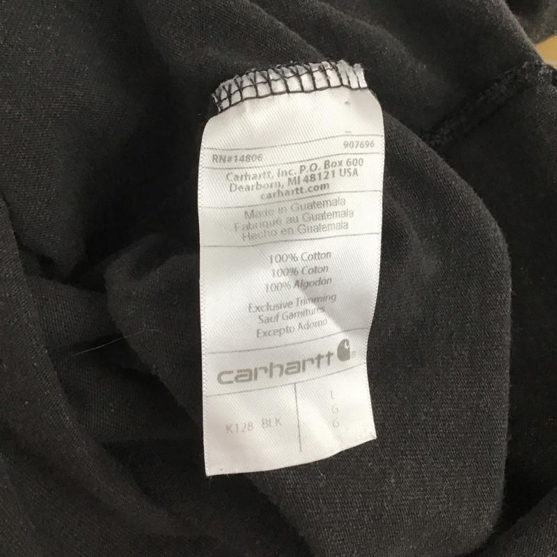 カーハート Carhartt カットソー 長袖 長袖カットソー ヘンリーネックカットソー L ロゴ、文字 黒 / ブラック / メンズ USED 古着 中古 10143366