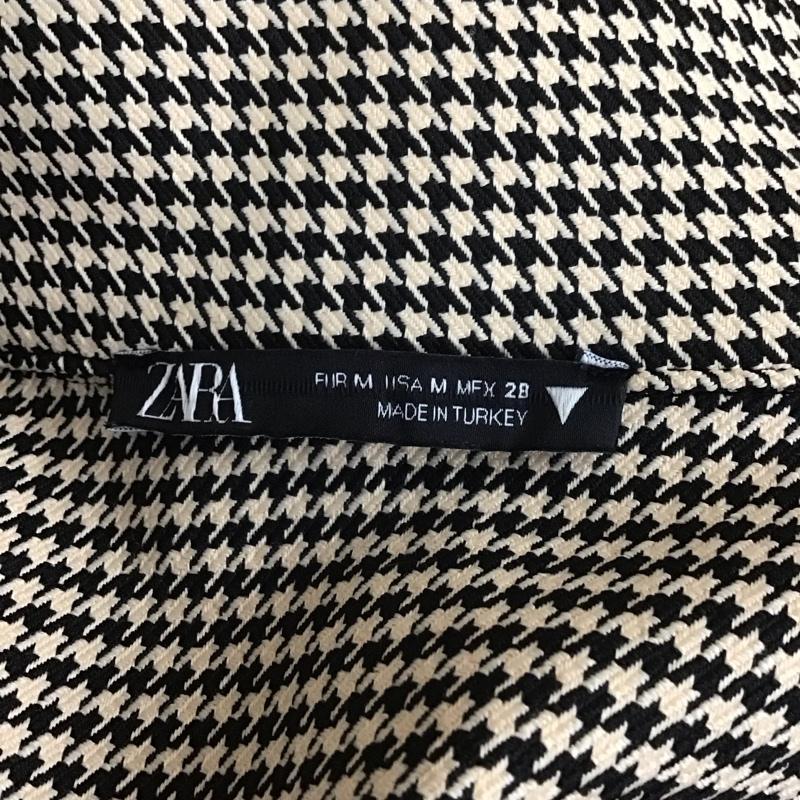 ザラ ZARA シャツ、ブラウス 長袖 長袖シャツ カラーシャツ 長袖カットソー 総柄シャツ M 総柄 黒 / ブラック / X ベージュ / ベージュ / レディース USED 古着 中古 10118610