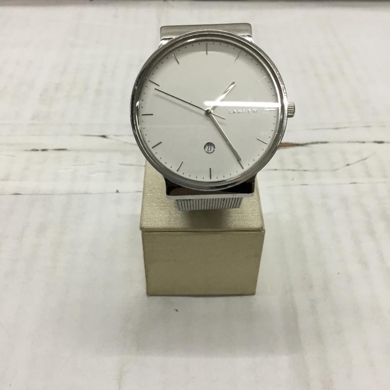スカーゲン SKAGEN 腕時計 アナログ(クォーツ式) SKAGEN6290 箱有 ロゴ、文字 銀 / シルバー / メンズ USED 古着 中古 10117152