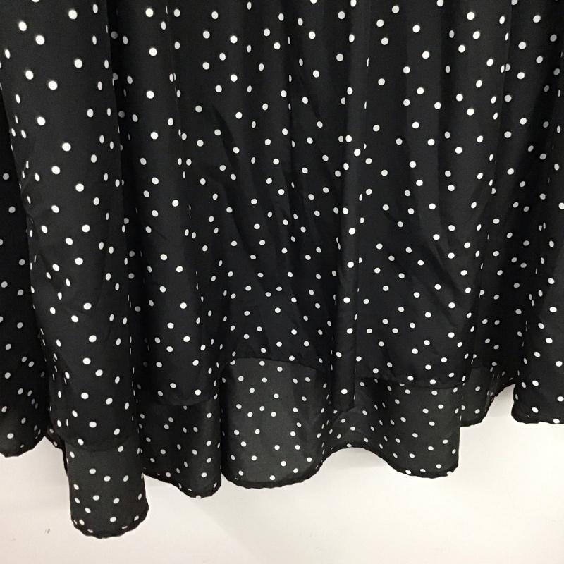 スピック&スパン Spick & Span スカート ロングスカート ロングスカート フレアスカート カジュアルスカート 38 総柄 X ドット 黒 / ブラック / X 白 / ホワイト / レディース USED 古着 中古 10135047