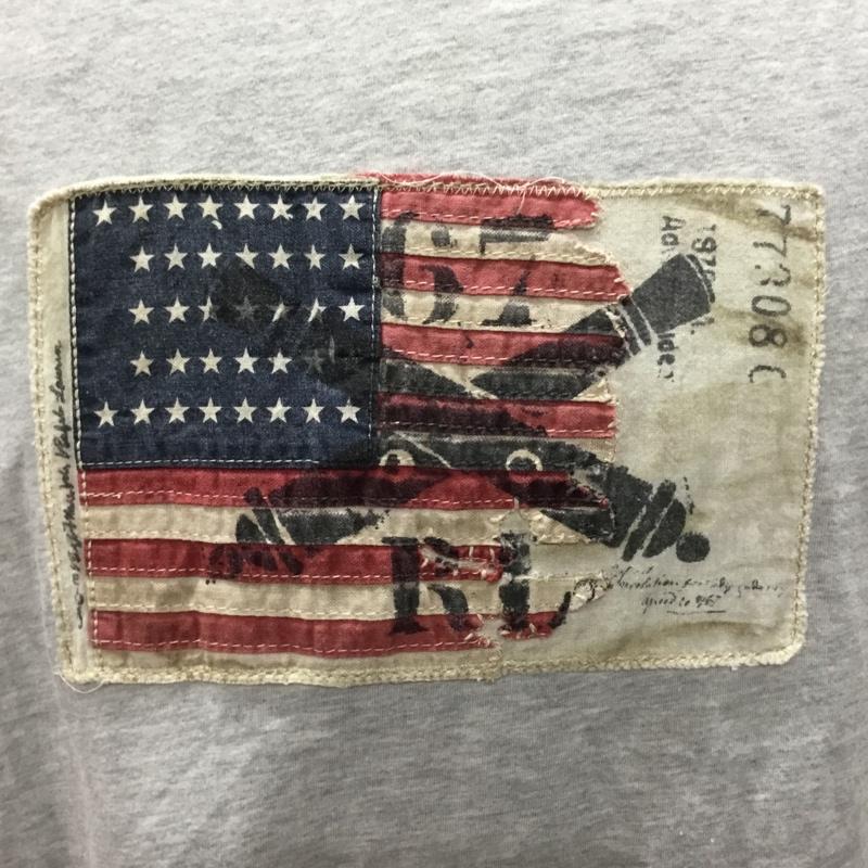 ポロジーンズ Polo Jeans Co. Tシャツ 半袖 半袖カットソー プリントTシャツ クルーネックカットソー XL プリント 灰 / グレー /  メンズ USED 古着 中古 10108532