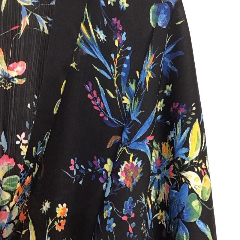 ザラウーマン ZARA WOMAN カーディガン 半袖 半袖ロングカーディガン プリントカーディガン M プリント マルチカラー / マルチカラー / レディース USED 古着 中古 10134333