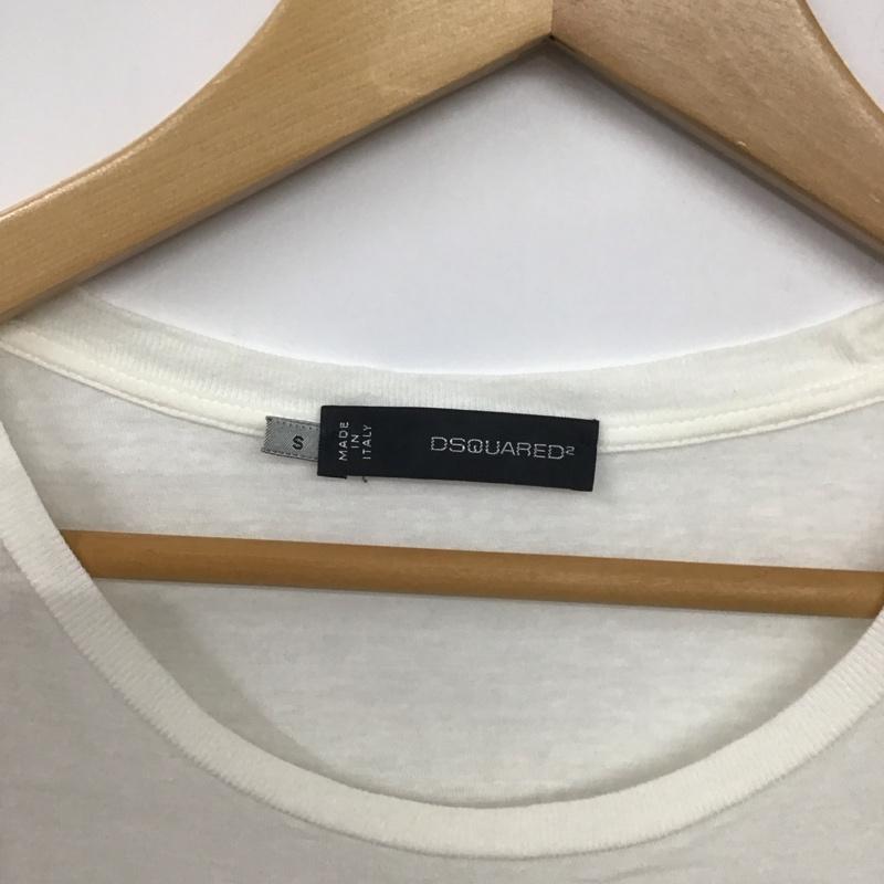ディースクエアード2 DSQUARED2 Tシャツ 半袖 半袖カットソー プリントTシャツ クルーネックカットソー S プリント 白 / ホワイト / メンズ USED 古着 中古 10138539
