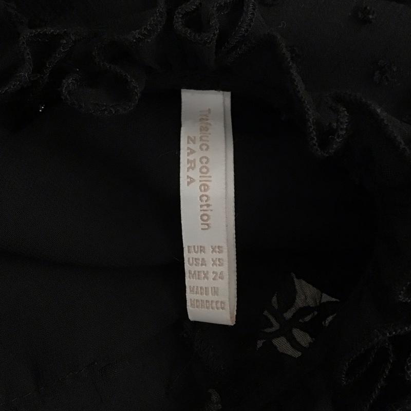 ザラ ZARA TRAFALUC カットソー 長袖 長袖カットソー タートルネックカットソー ロングスリーブカットソー XS 総柄 黒 / ブラック / レディース USED 古着 中古 10120106