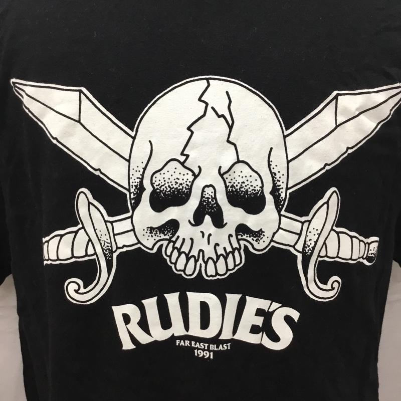 ルーディーズ RUDIES Tシャツ 半袖 半袖カットソー プリントTシャツ クルーネックカットソー XL ロゴ、文字 黒 / ブラック /  メンズ USED 古着 中古 10111298