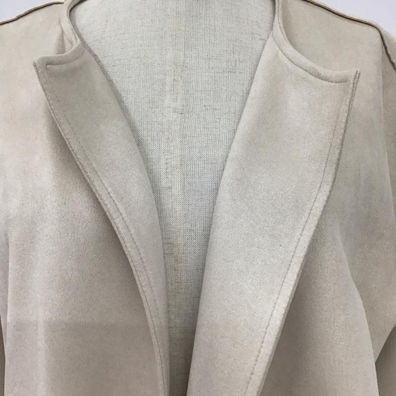 ザラ ZARA ジャケット、上着 ジャケット、ブレザー 3046 134 710 コントラスト フェイクスエードジャケット ノーカラー フリンジ S 刺繍 ベージュ / ベージュ / レディース USED 古着 中古 10108580