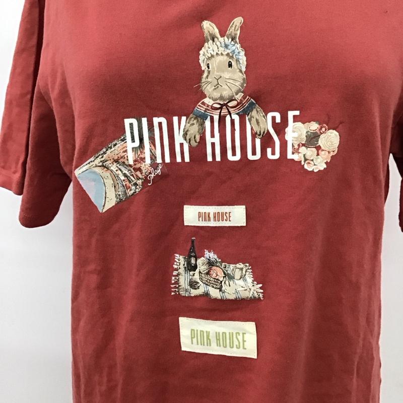 ピンクハウス PINK HOUSE Tシャツ 半袖 半袖カットソー プリントTシャツ クルーネックカットソー L プリント 赤 / レッド / レディース USED 古着 中古 10117312